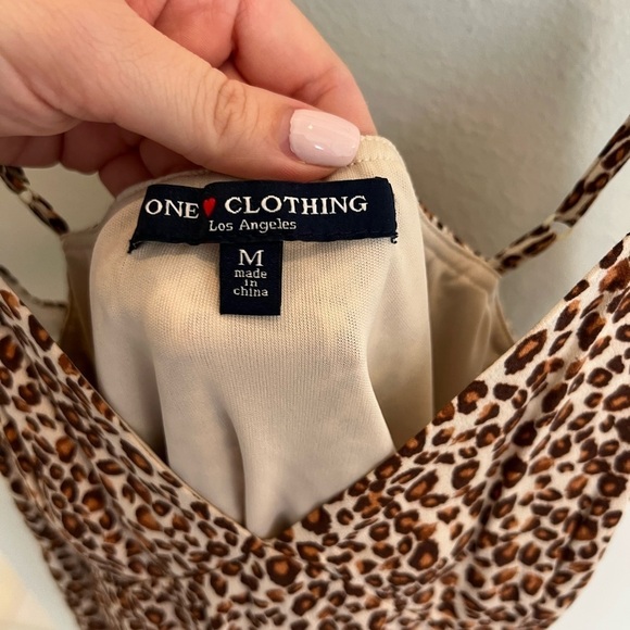 One clothing leopard print ruffle dress M - Picture 5 of 5